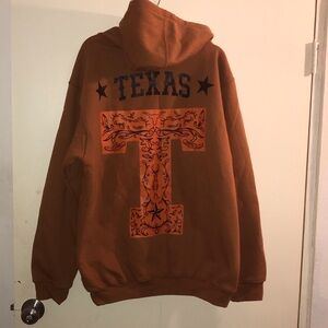 Texas Longhorns orange Brown Hoodie large new no tags defect university UT Texas